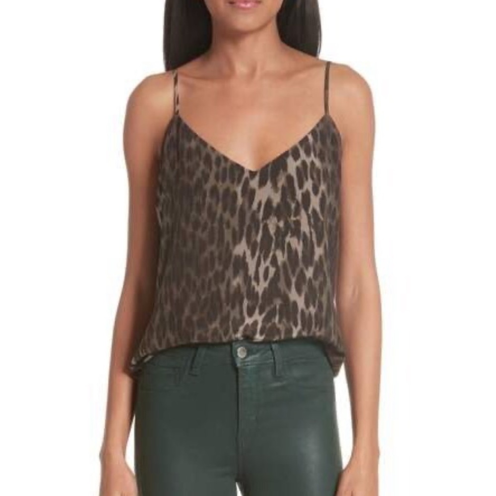 L’Agence silk leopard cami